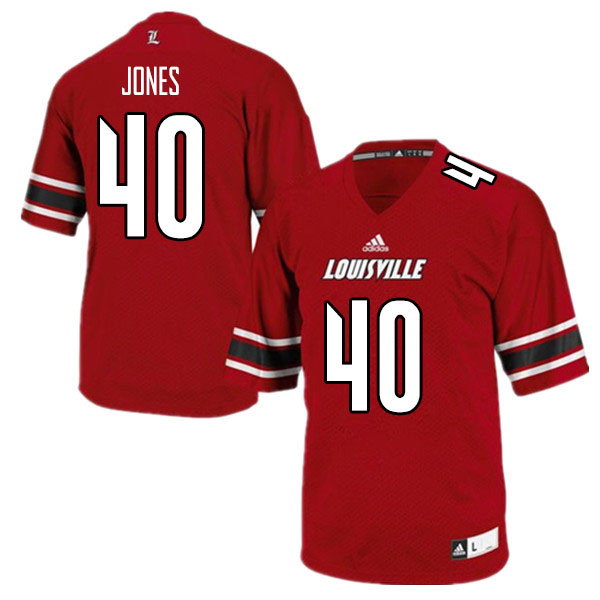 Men #40 Darius Jones Louisville Cardinals College Football Jerseys Sale-Red - Click Image to Close